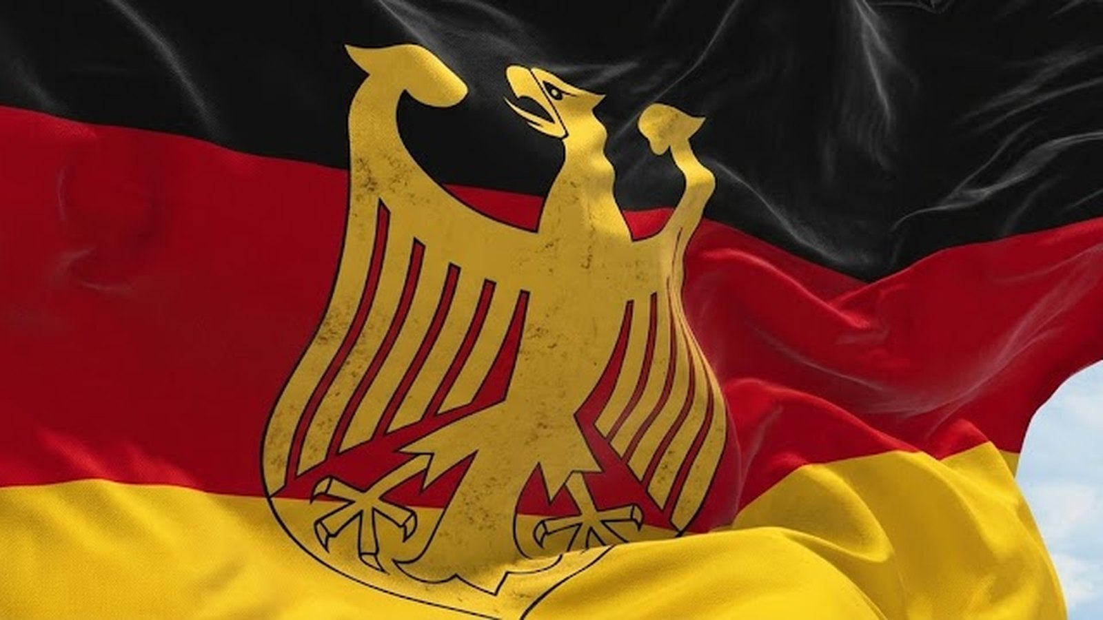 Dienstflagge Deutschlands mit Bundesadler.